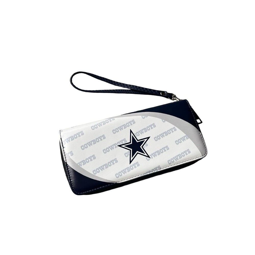 Dallas Cowboys Wallet Wristlet One Size Blue NFL Football Womens Zip Around